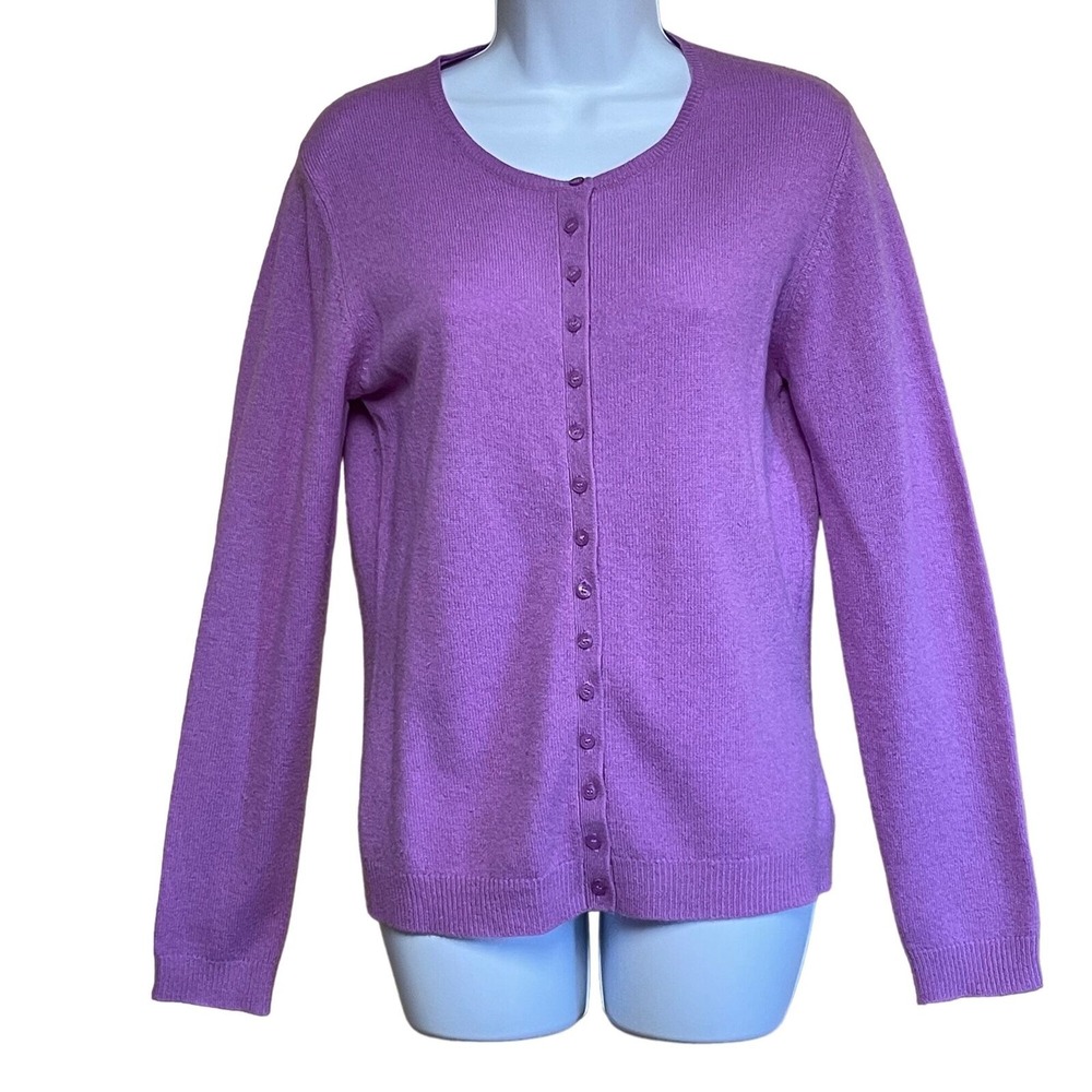 JODHPUR Womens 100% Cashmere Sweater Cardigan Purple US Size M‎
